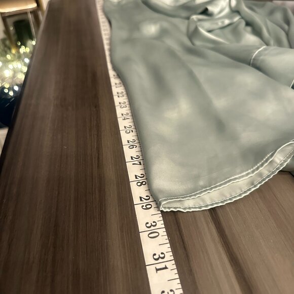 Zara Seafoam Green Boyfriend Oversized Button Up Size XL Silky Business Casual - Picture 8 of 8